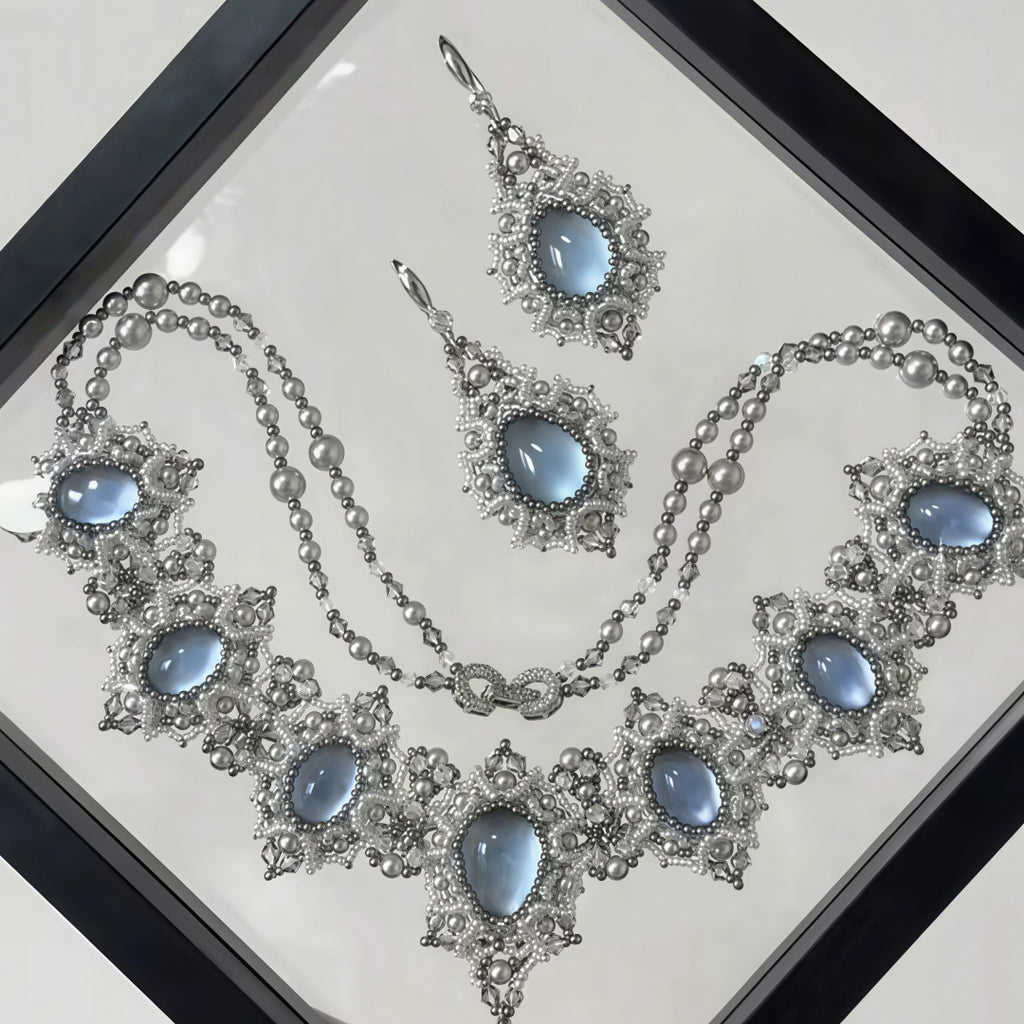 💎Vintage Pink Crystal Pearl Beaded Necklace DIY Kit | Handmade Statement Jewelry