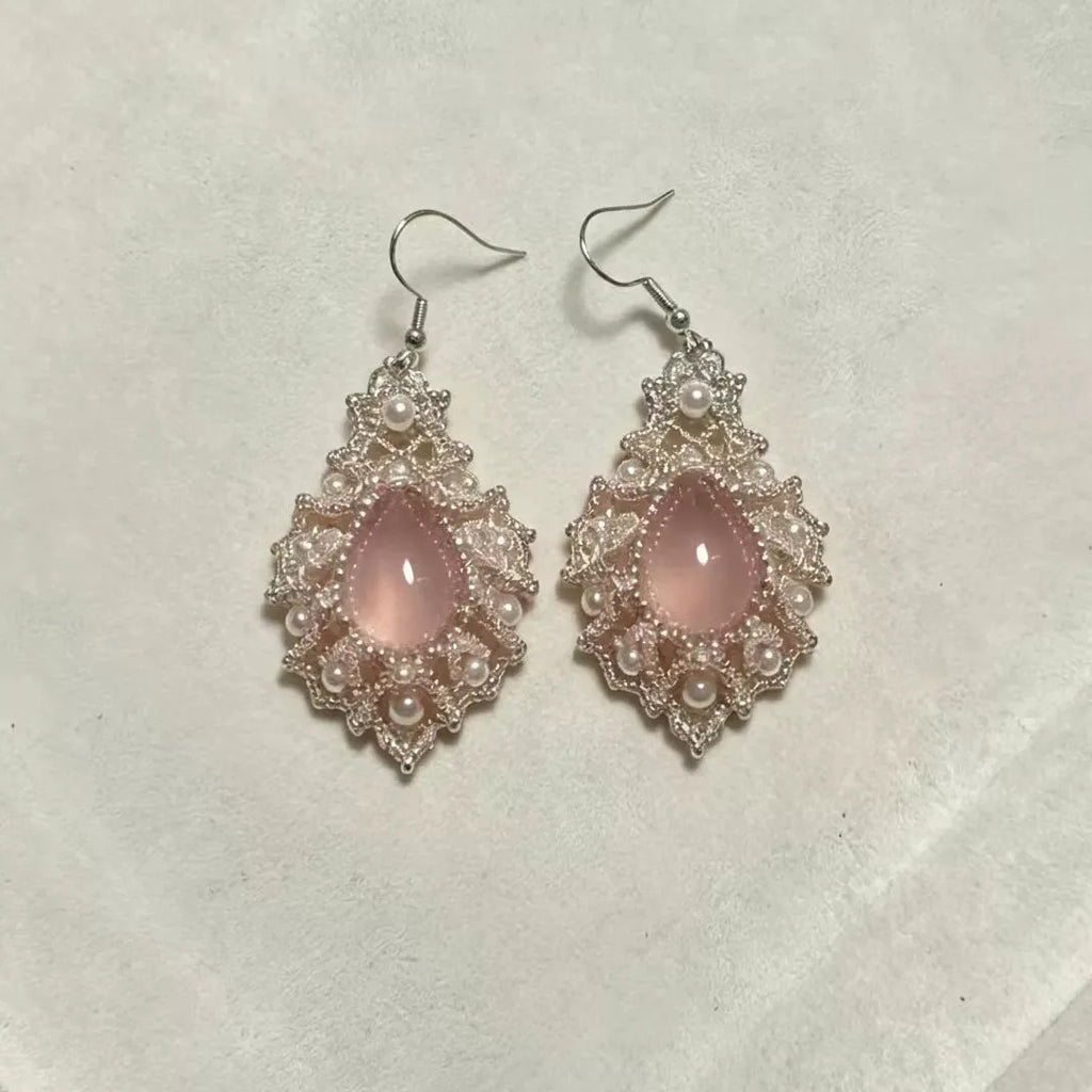💎Vintage Pink Crystal Pearl Beaded Necklace DIY Kit | Handmade Statement Jewelry
