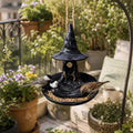 Witch Hat Bird Feeder, Resin Halloween Birdfeeder Hanging, Gothic Garden Decor, Spooky Bird Lover Gift, Balcony Backyard Wild Bird Station