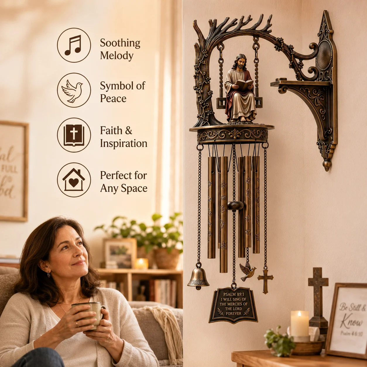 Jesus Reading Wall-Mounted Wind Chime