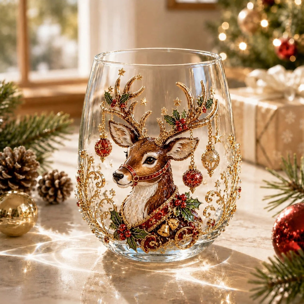 🎅🎄 Christmas glass art mug | Perfect for serving drinks, as a decorative piece or as a Christmas present 🎁