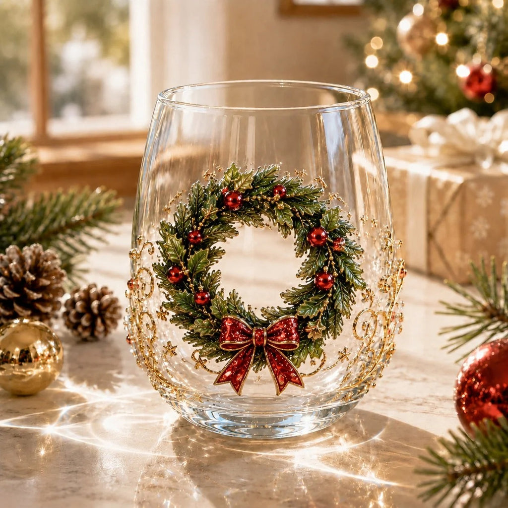 🎅🎄 Christmas glass art mug | Perfect for serving drinks, as a decorative piece or as a Christmas present 🎁
