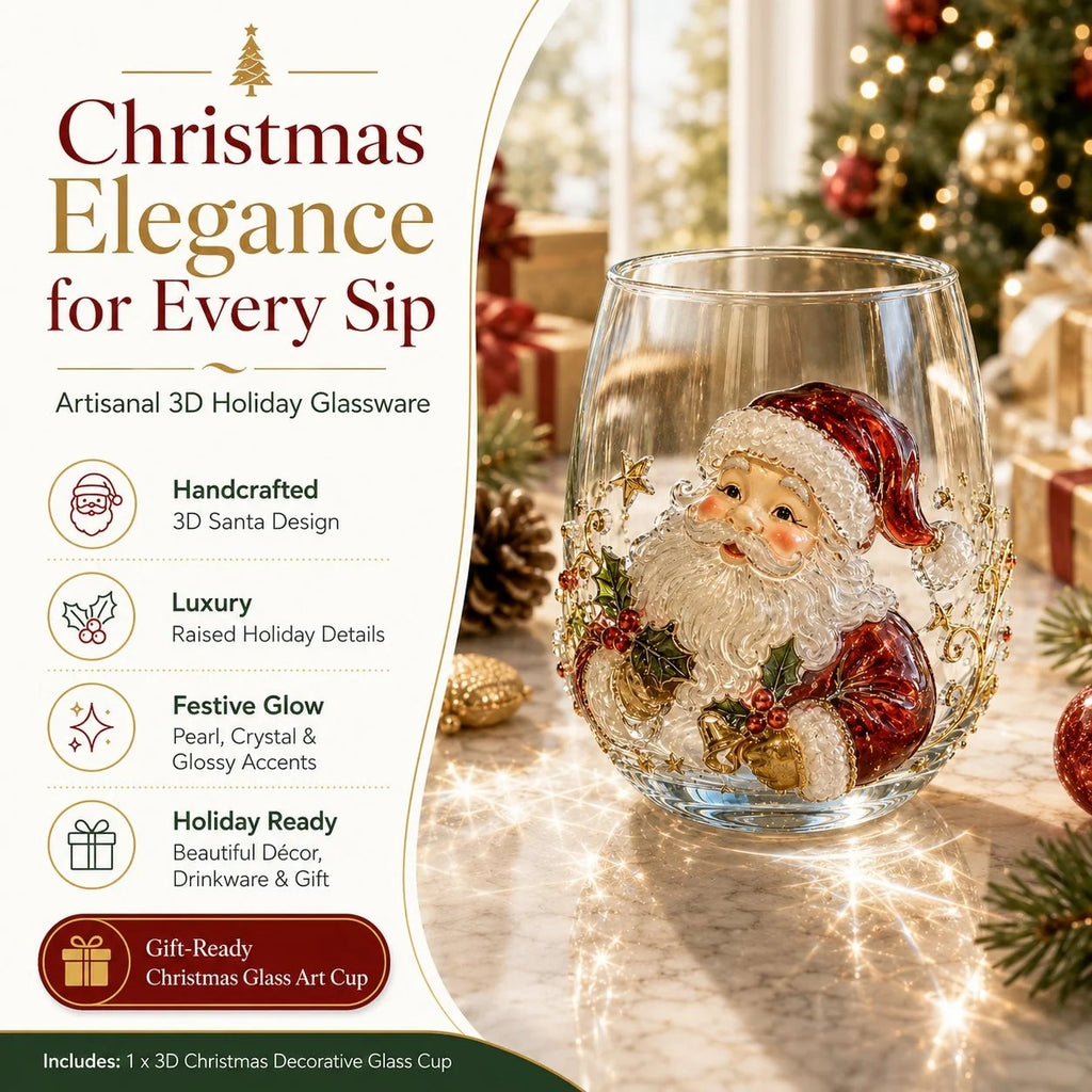 🎅🎄 Christmas glass art mug | Perfect for serving drinks, as a decorative piece or as a Christmas present 🎁