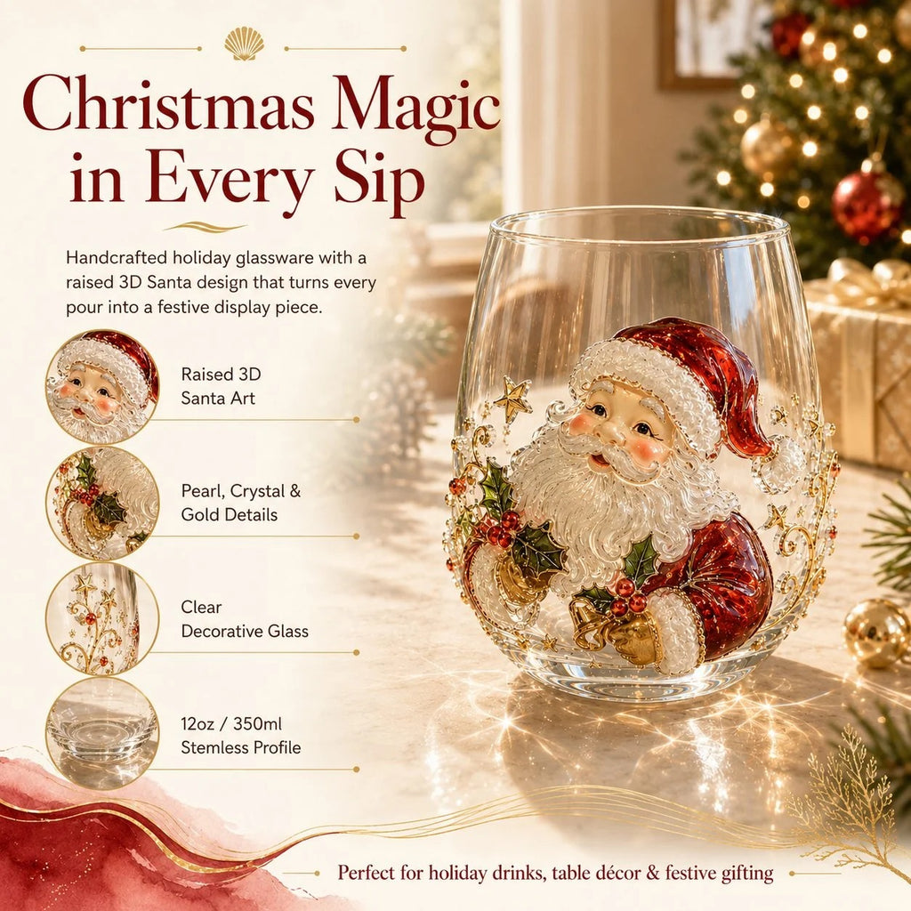 🎅🎄 Christmas glass art mug | Perfect for serving drinks, as a decorative piece or as a Christmas present 🎁